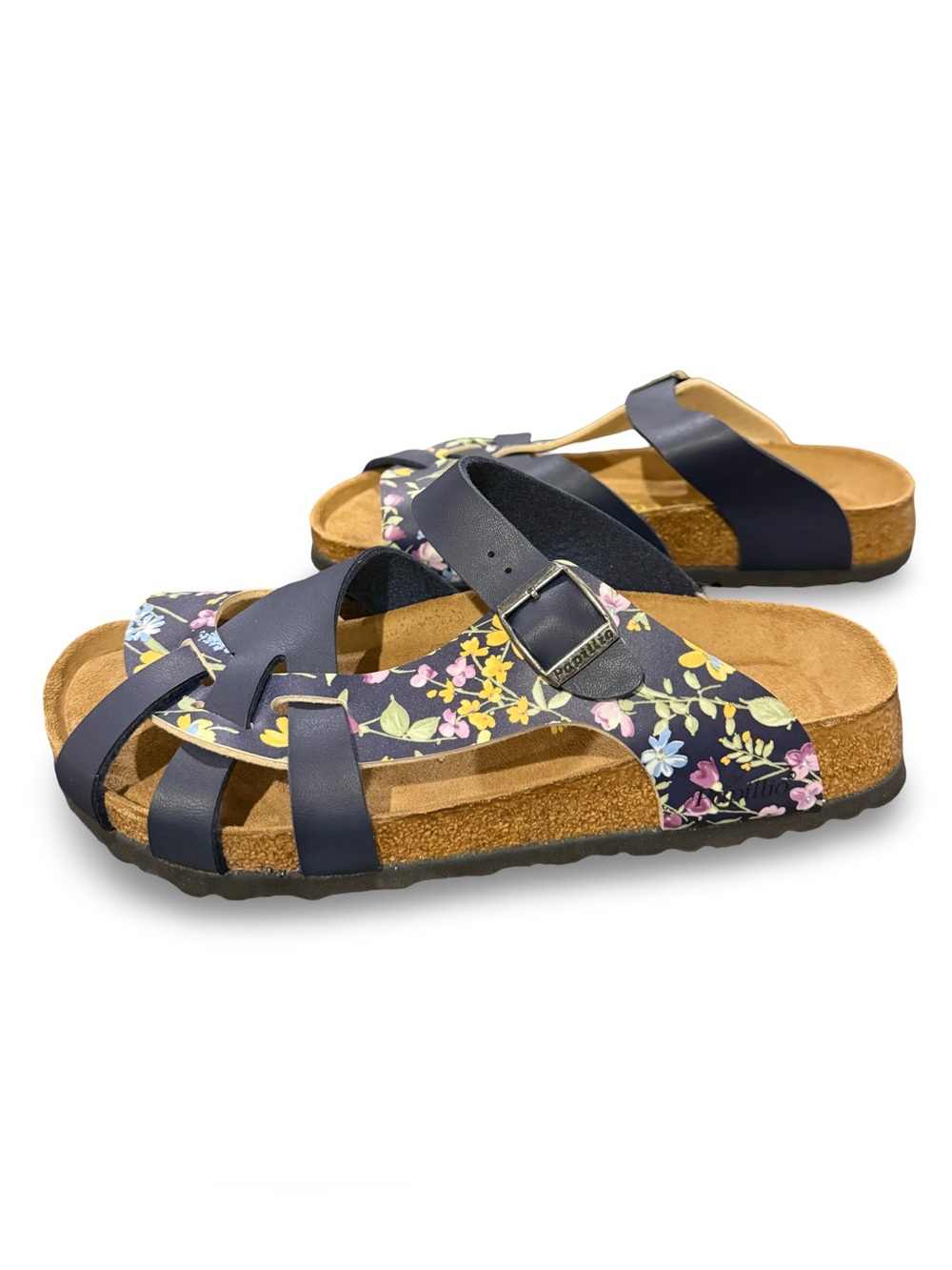 NWOT Birkenstock Papillio Pisa Floral Sandals Navy Strappy Comfort Size 42 (11) - Picture 3 of 9